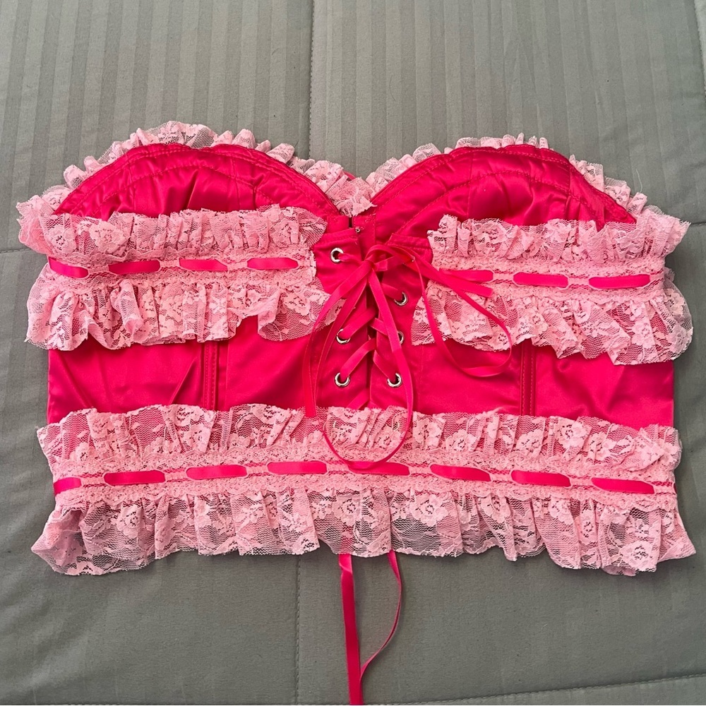 Dolls Kill Pink Lolita Corset Top - Picture 2 of 4